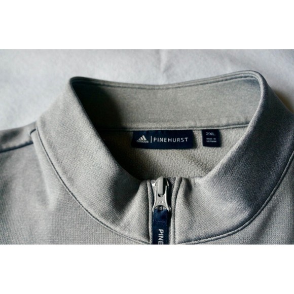 Adidas Pinehurst 1895 Golf Sweater 1/4 Zip Grey Pullover Mens Size 2XL - Picture 3 of 8